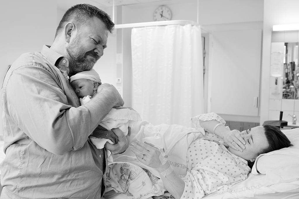 Dad Cries While Baby Is Being Born