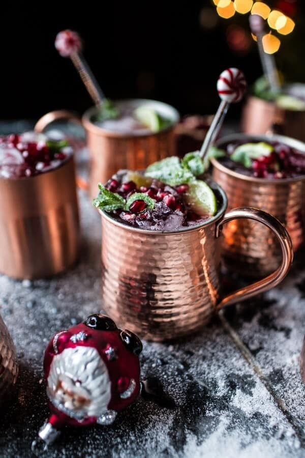 Christmas Cocktail Recipe: Pomegranate and Peppermint Moscow Mule
