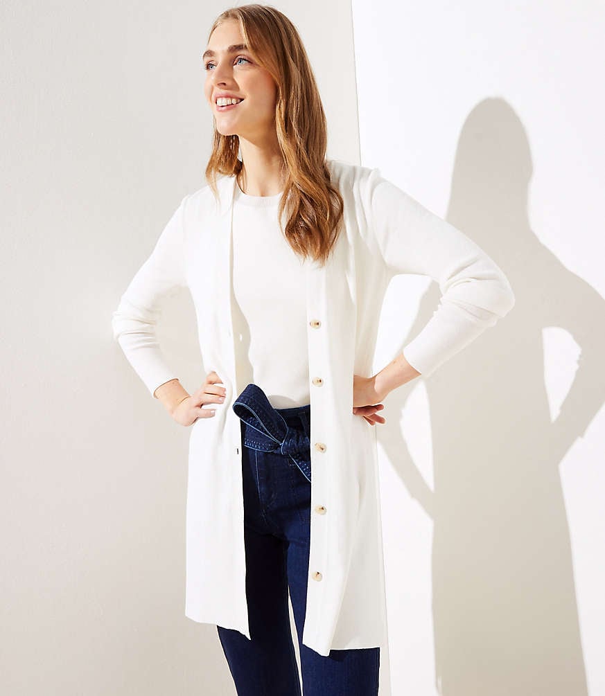 Loft Ribbed V Neck Cardigan Say Bye to Uncomfortable Flights