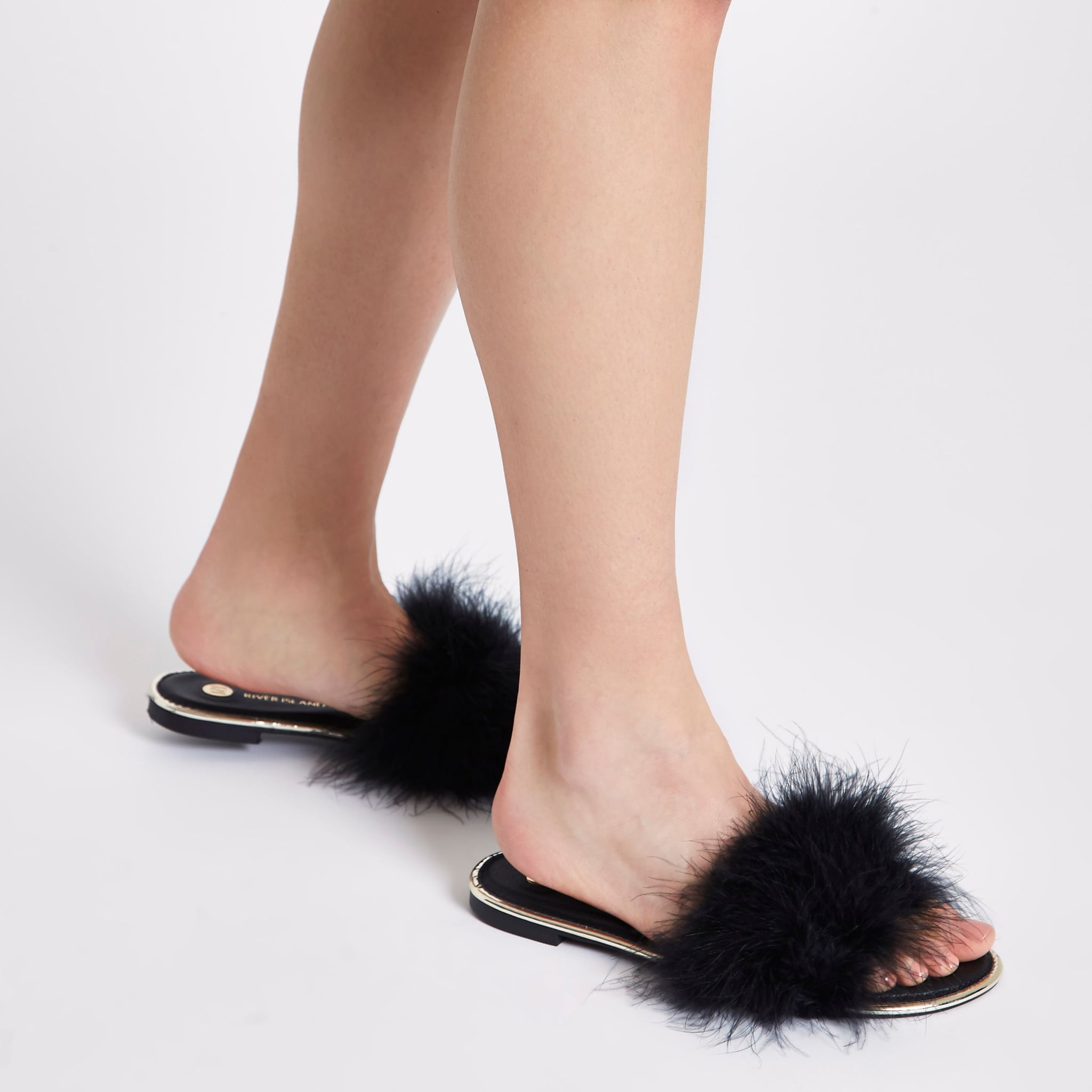 River island sliders fluffy clearance