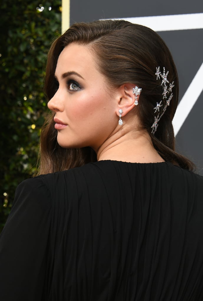 Katherine Langford Hair at the 2018 Golden Globes