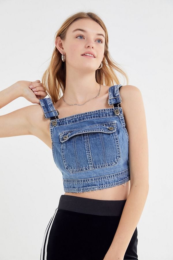 Urban Renewal Remade Denim Overall Cropped Top