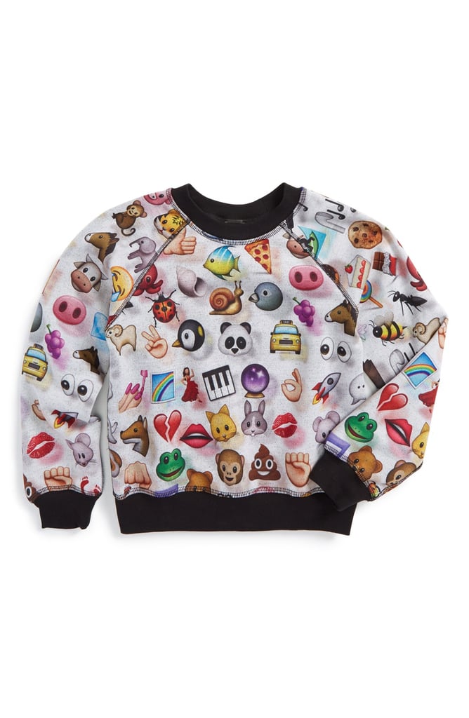 Girl's Emoji-Print Reversible Sweatshirt