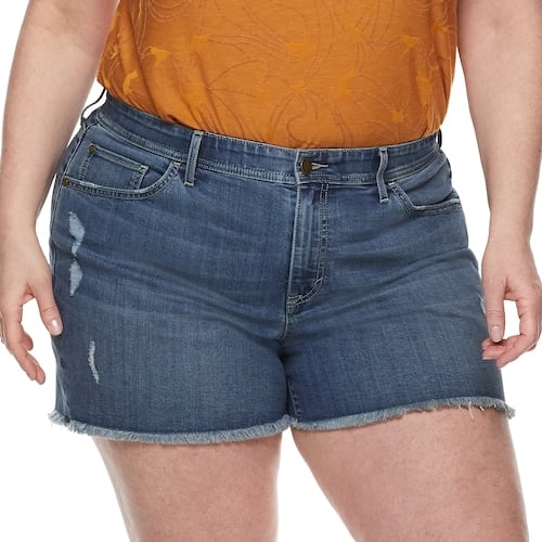 EVRI Plus Size Fit Solutions Denim Shorts