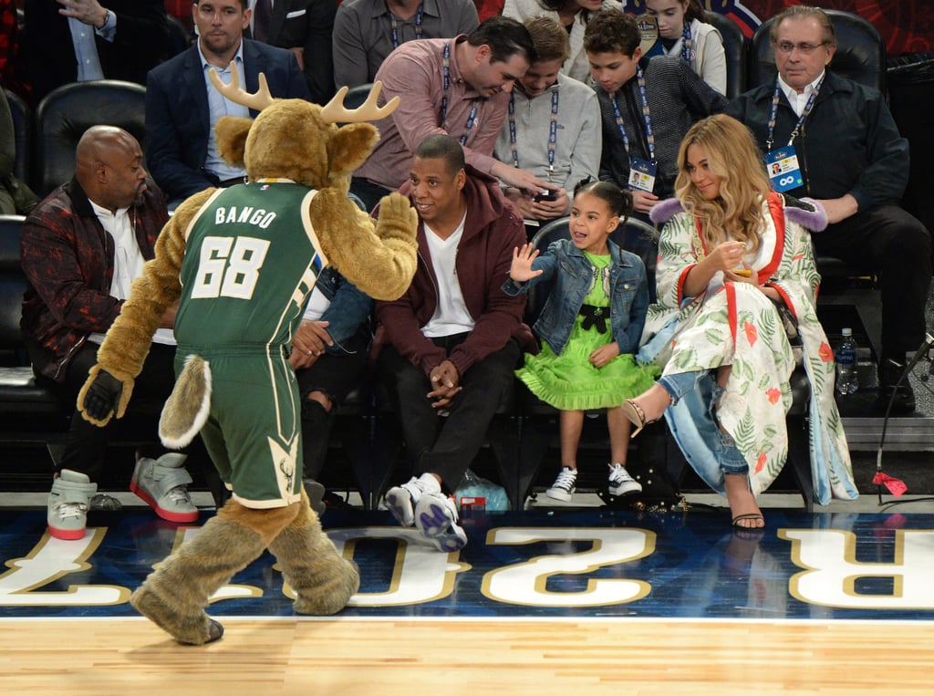 Beyonce With Jay Z and Blue Ivy at NBA All-Star Game 2017