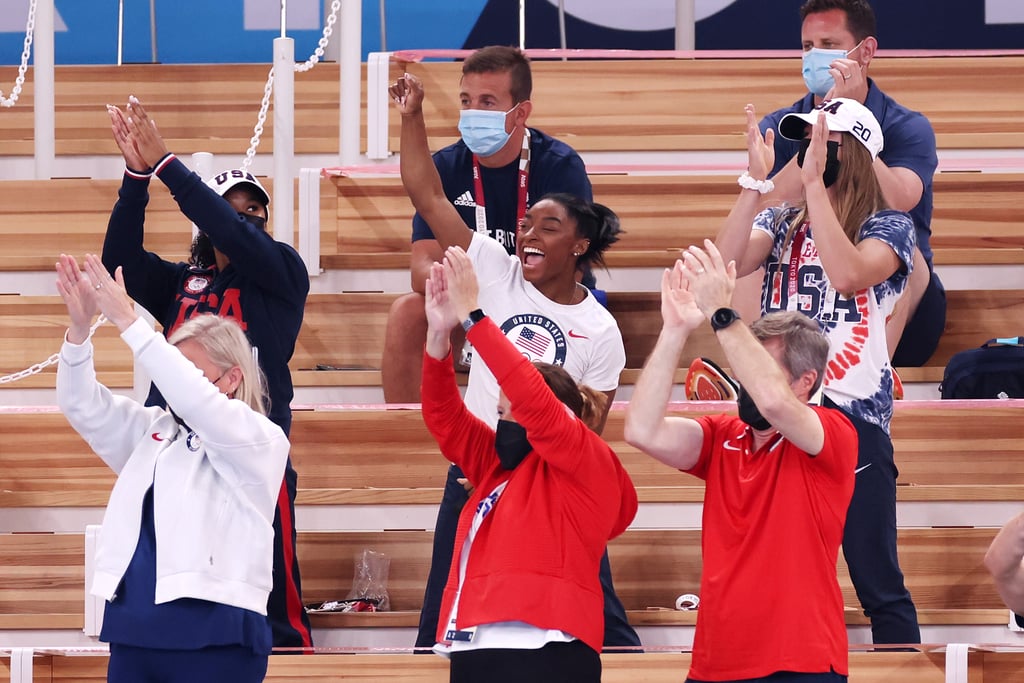 Simone Biles Cheers For MyKayla Skinner at Olympics | Photos