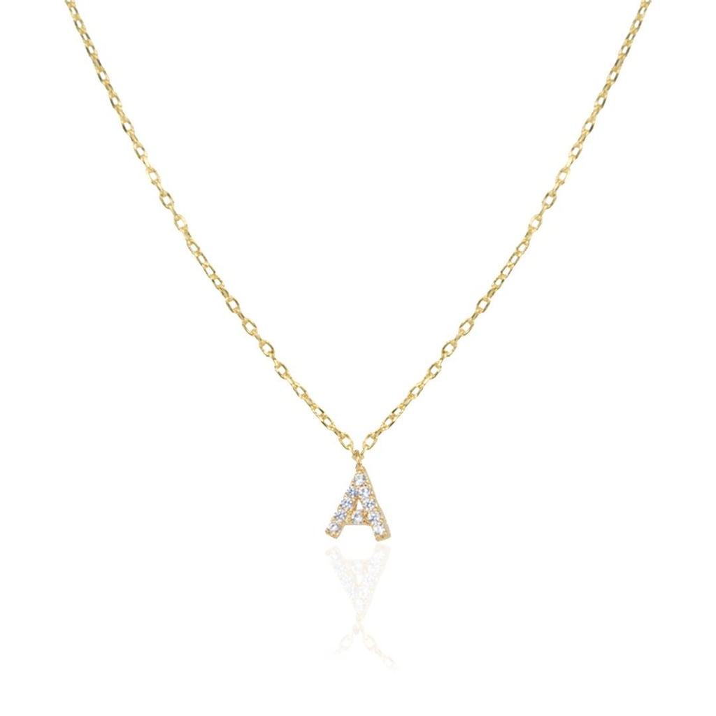 Melinda Maria A-Z Itty Bitty Pave Letter Necklace