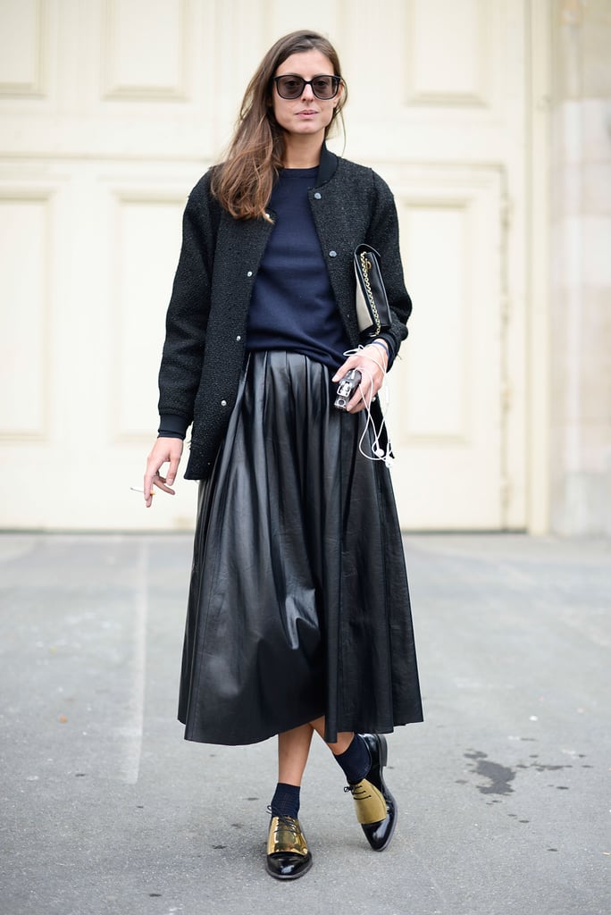 A Leather Skirt Is The Perfect Way To Give This 50s Feeling Look A Leather Outfit Ideas Popsugar Fashion Australia Photo 10