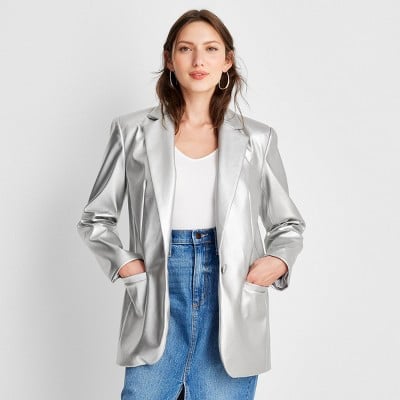 A New Day Relaxed Fit Faux-Leather Blazer
