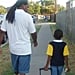 Teenager's First Day of School Side-by-Side Photos With Dad