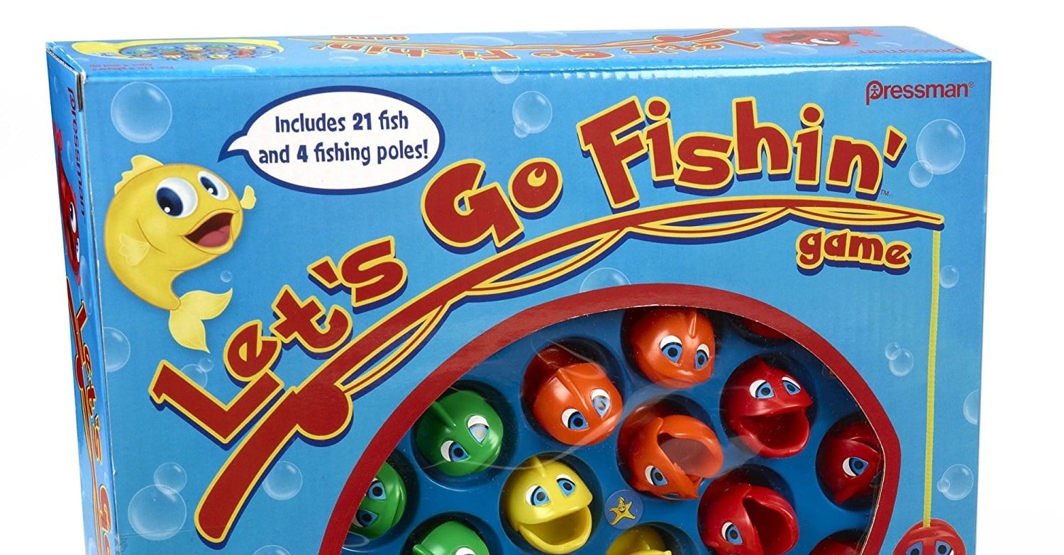 Let's Go Fishing Game by Pressman 21 Fish & 4 Fishing Poles