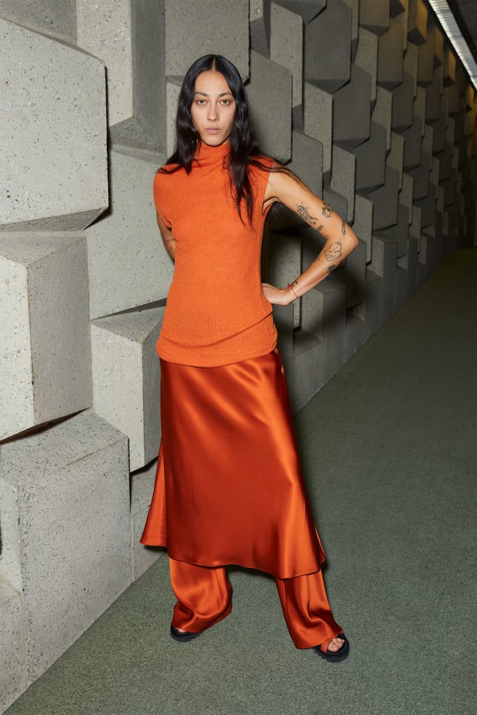 An Orange Slip Dress Over Pants From the Rosetta Getty Spring 2020 Collection