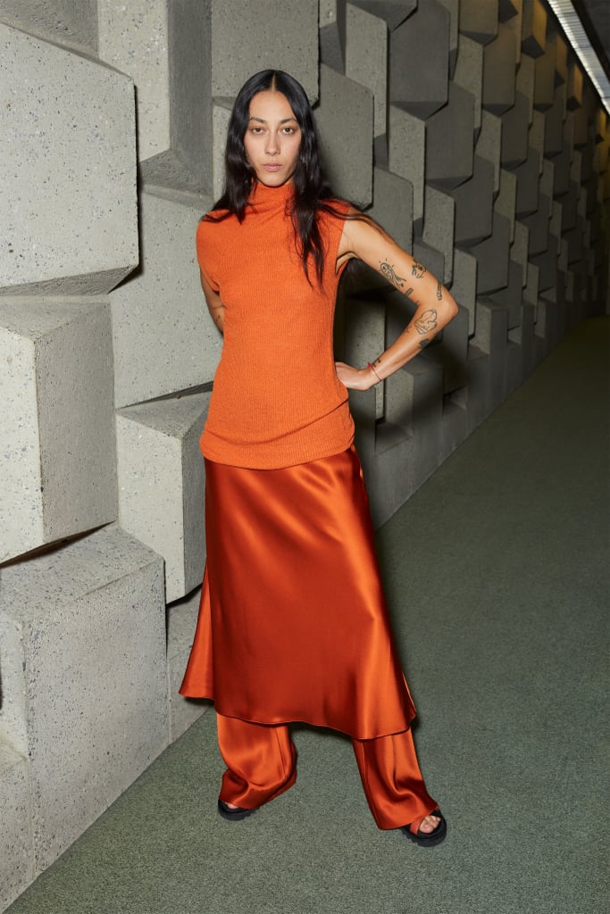 An Orange Slip Dress Over Pants from the Rosetta Getty Spring 2020 Collection