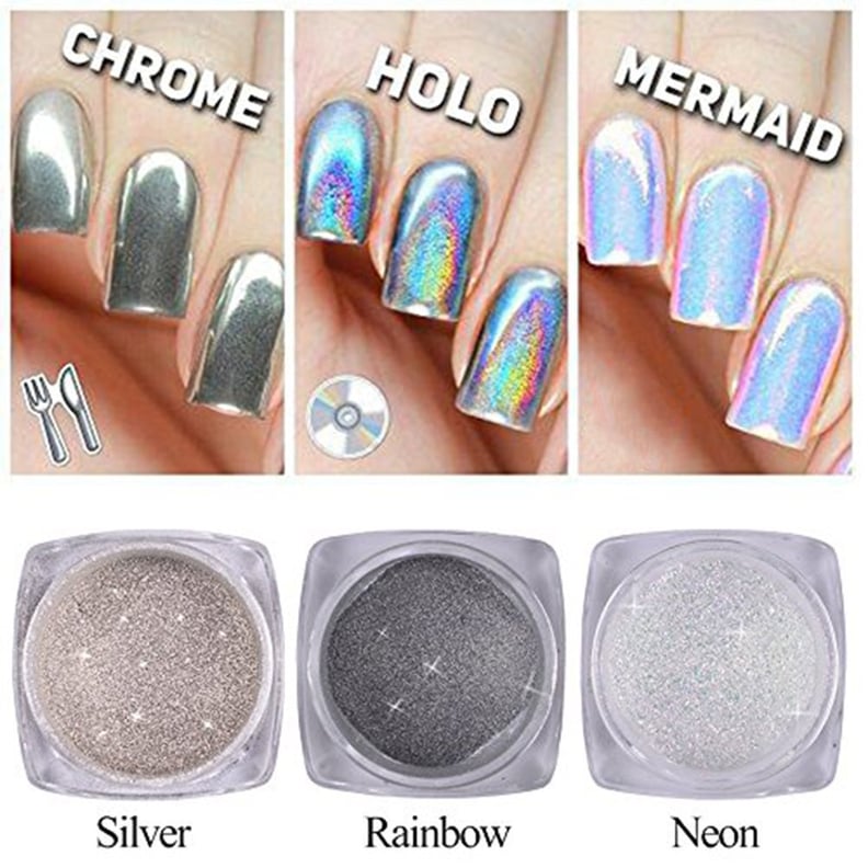 Qimyar Nail Chrome Powder Holo Silver Mirror Pigment