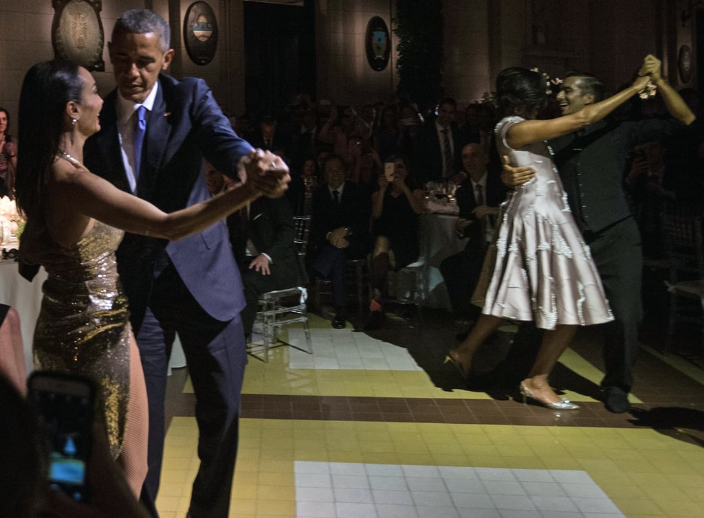 Michelle attracted all light in the room, dancing the tango in her metallic outfit.