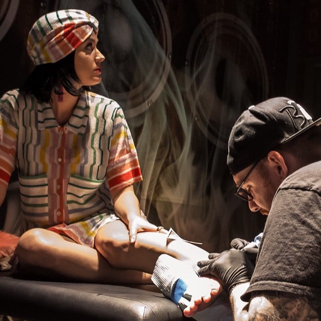 Katy Perry's Rainbow Prism Ankle Tattoo