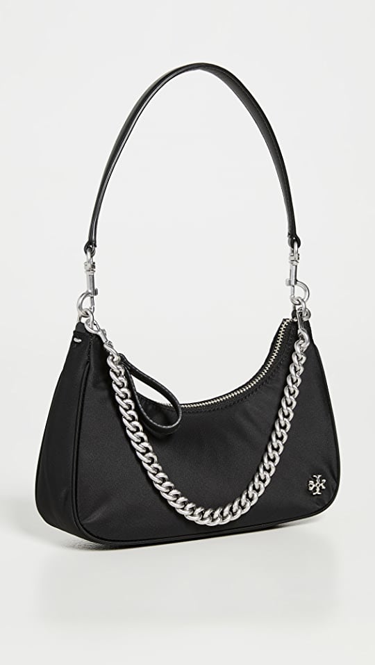 A Black Bag: Tory Burch 151 Mercer Small Crescent Bag