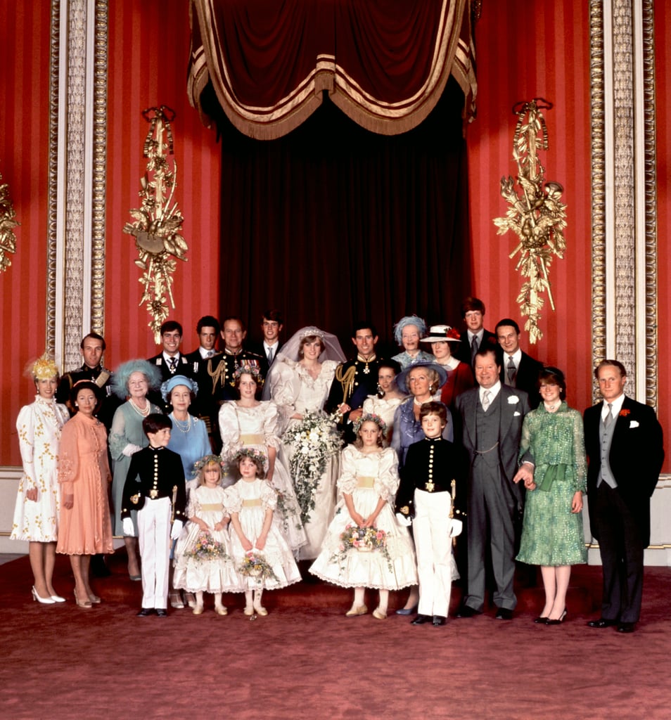 An official family photo was taken on Prince Charles and Princess Diana's wedding day in 1981.