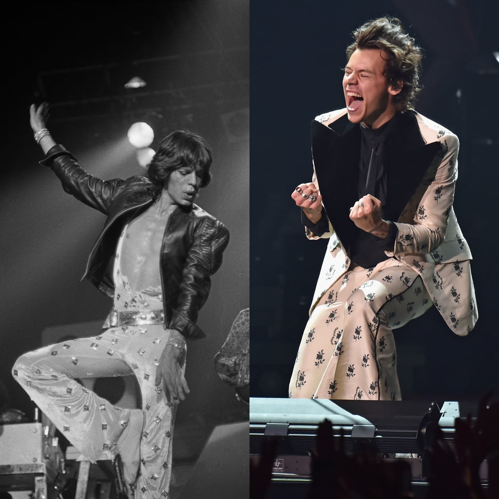 Taking The Stage In Printed Wide Leg Trousers Harry Styles Best Outfits Inspired By S