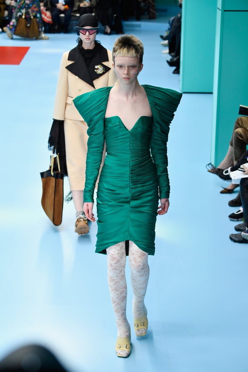 Gucci Coming In With the Structured-Shoulder Dress
