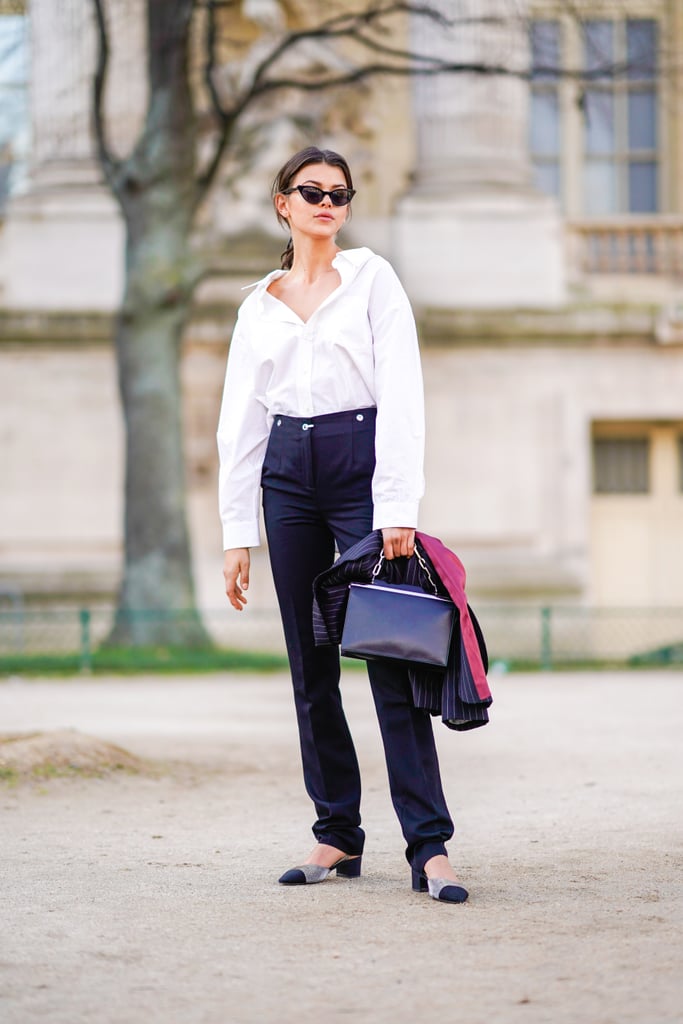 Slim Black Trousers | Pant Outfit Ideas That Aren't Jeans | POPSUGAR ...