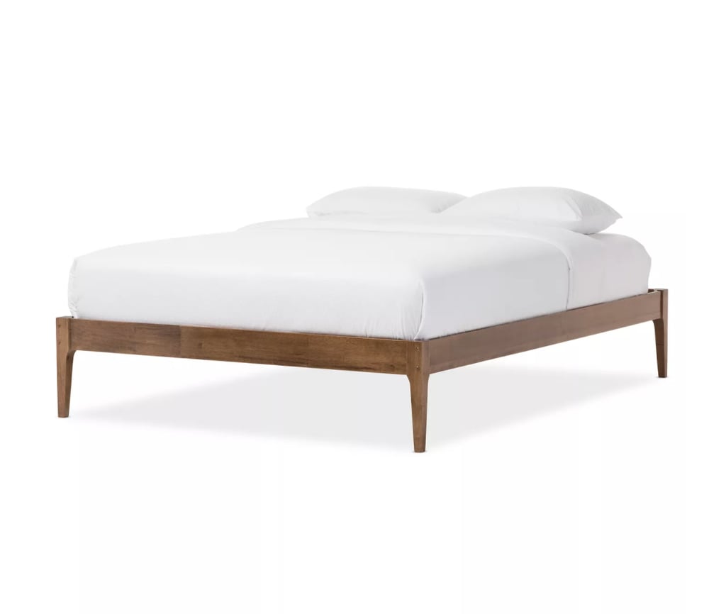 Baxton Studio Bentley Mid-Century Modern Solid Wood Bed Frame