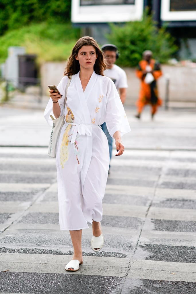 When wearing a robe looks this chic, it's always OK.