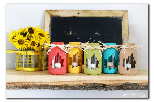 Bright Leaf Cutout Mason Jar