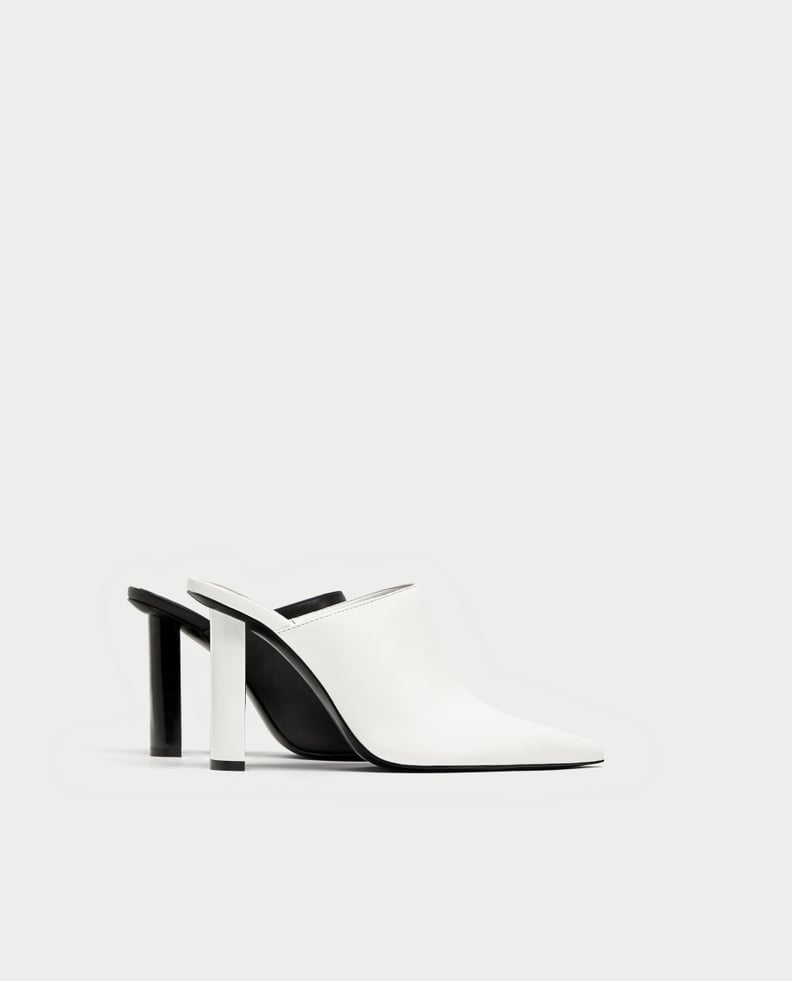 Zara Two-Tone Geometric High Heel Mules