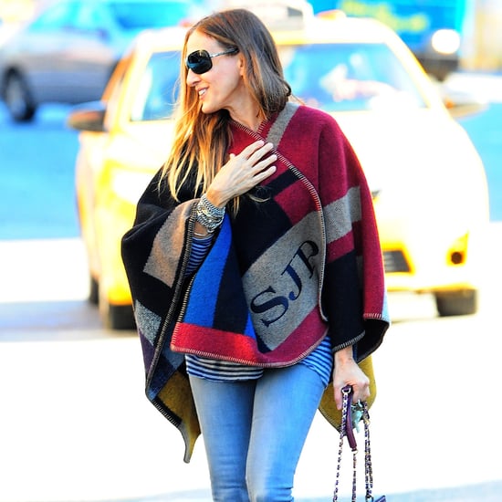 Celebrities Wearing Monogrammed Burberry Poncho