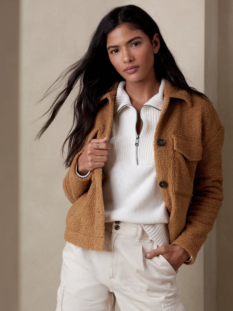 A Cozy Jacket: Banana Republic Factory Sherpa Trucker Jacket