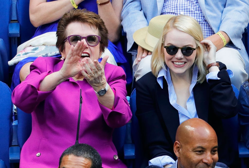 Emma Stone and Billie Jean King at US Open