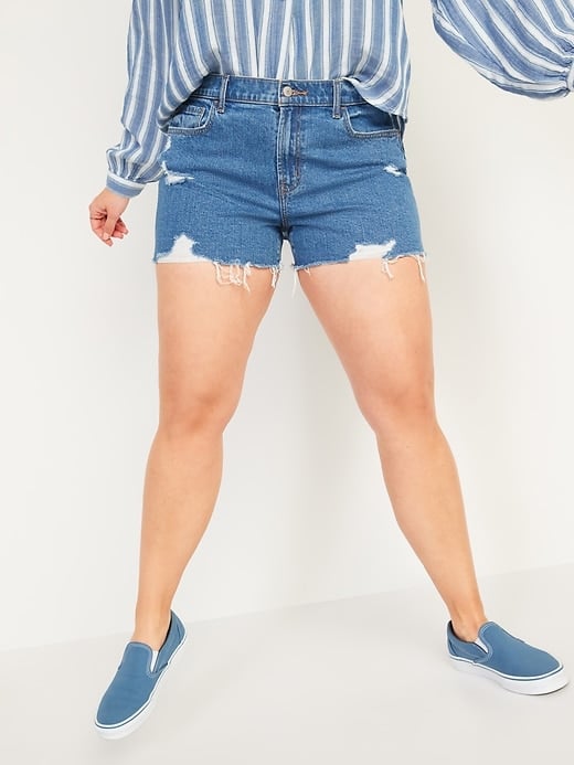 Old Navy Mid-Rise Boyfriend Distressed Cut-Off Jean Shorts, 3-Inch Inseam