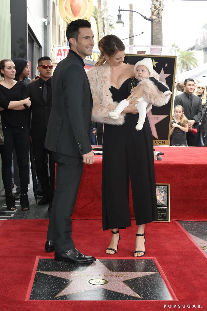 Adam Levine and Baby Dusty at Hollywood Walk of Fame 2017