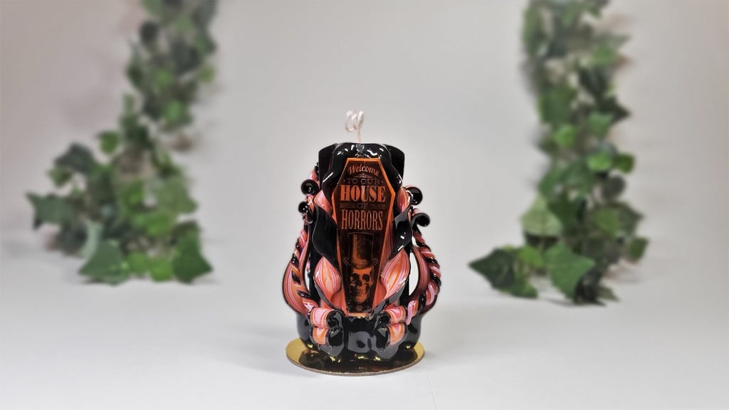 Carved Candle Halloween House of Horrors