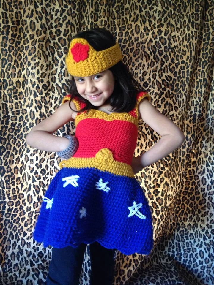 Crocheted Wonder Woman Dress and Headpiece