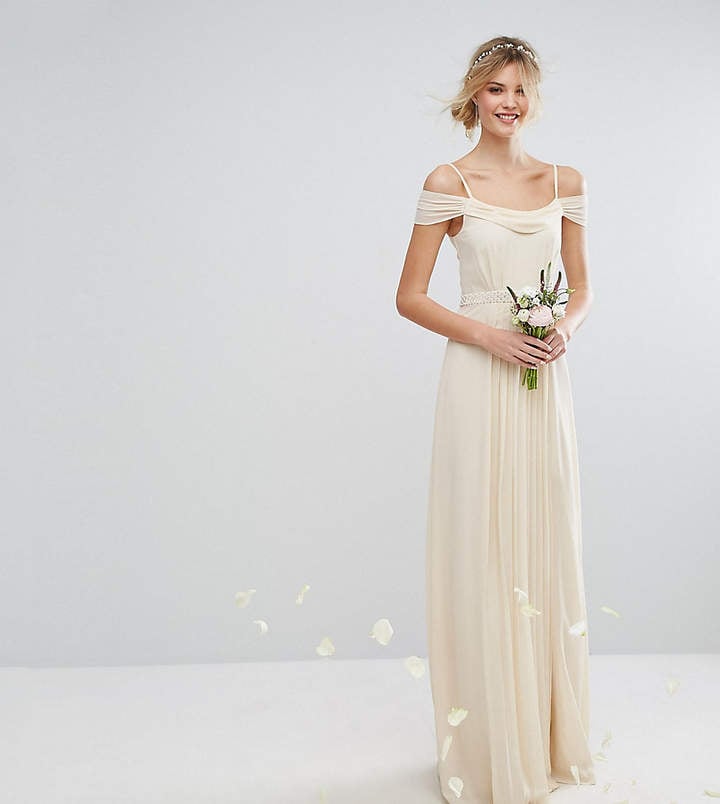 Tfnc Tall Wedding Cold Shoulder Embellished Maxi Dress