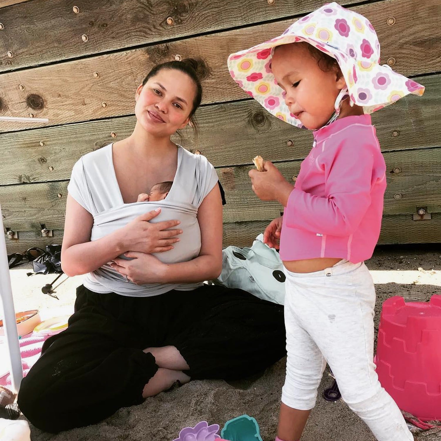 Chrissy Teigen S Photo With Luna And Miles Popsugar Family
