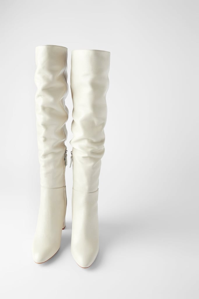 zara white boots uk