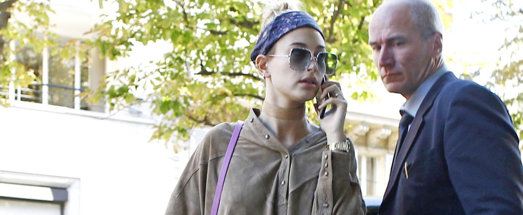 Hailey Baldwin's Denim Boots Oct. 2016