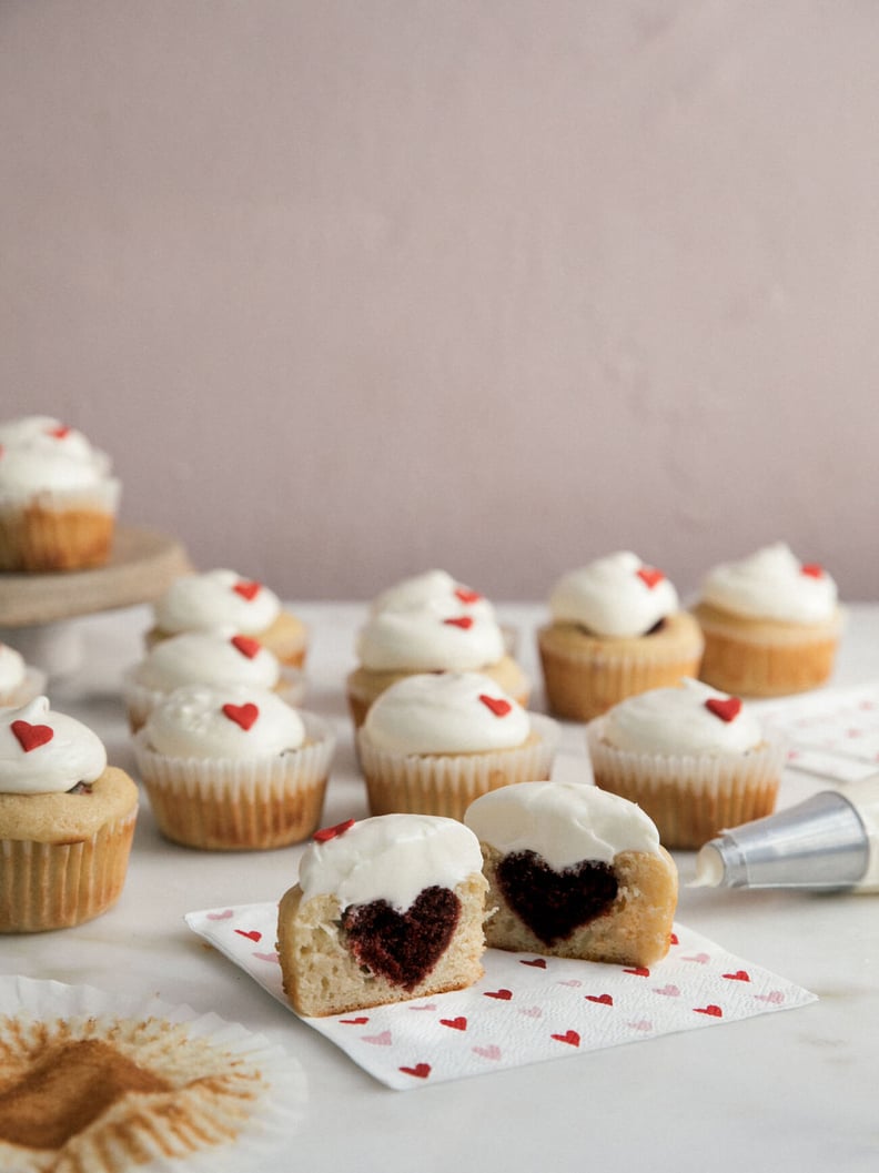 Red Velvet Heart Surprise Cupcakes