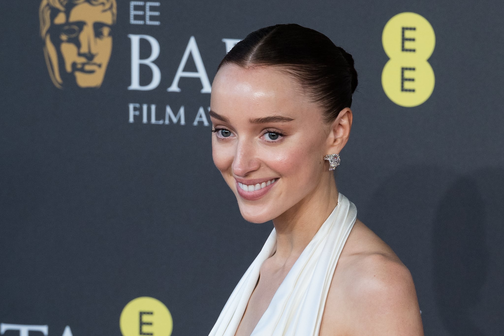 LONDON, UNITED KINGDOM - FEBRUARY 18, 2024: Phoebe Dynevor attends the EE BAFTA Film Awards ceremony at The Royal Festival Hall in London, United Kingdom on February 18, 2024. (Photo credit should read Wiktor Szymanowicz/Future Publishing via Getty Images)