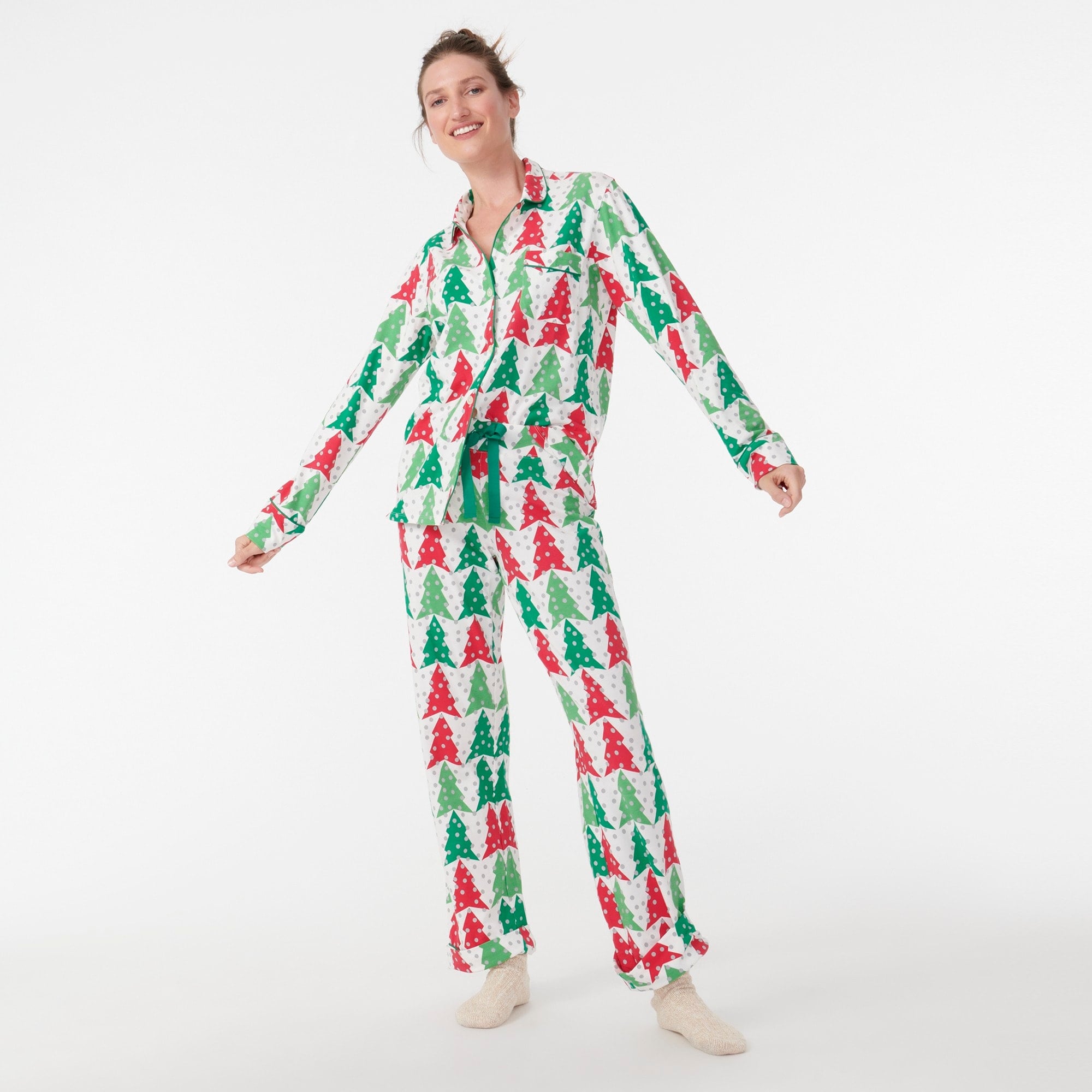 J Crew NWT Festive Trees Knit Pajama Set size S,M,L  #AT567 $89.50  H 2020 