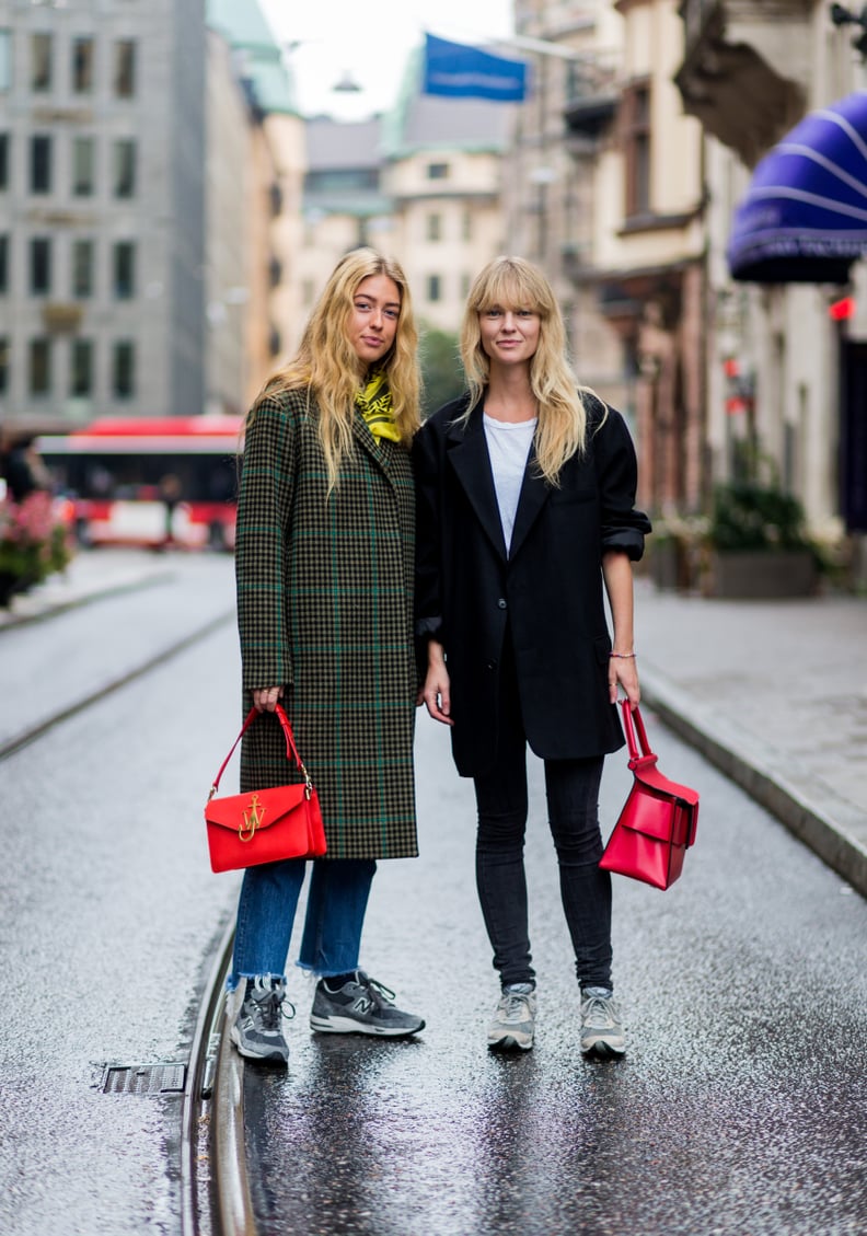 Skinny or Straight-Leg Jeans + "Dad" Sneakers