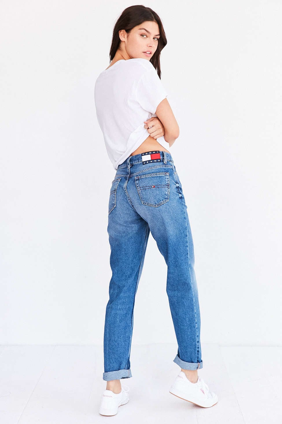 mid rise mom jeans