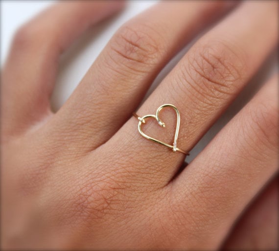 gold heart ring