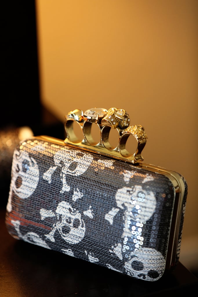 Pair your gown with a skull clutch to add some extra edge.