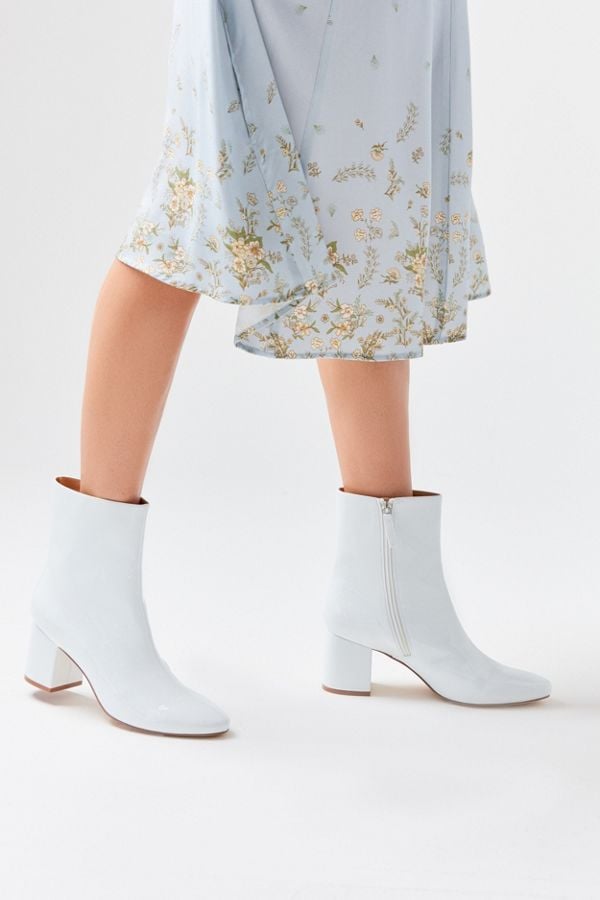 faux leather white boots