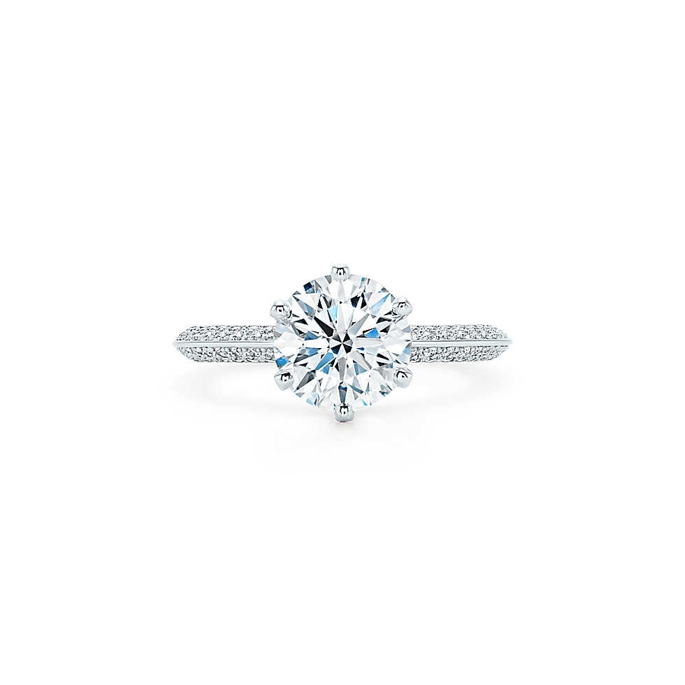 Tiffany And Co The Tiffany Setting Engagement Ring With Pavé Diamond