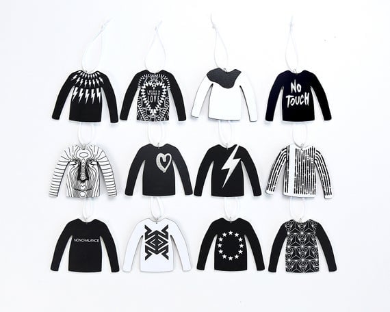 David Rose Sweater Ornament Three-Pack
